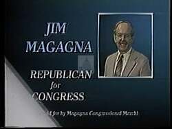 ["In his 1994 presidential campaign ad, Republican Jim Magagna passionately advocates for healthcare reform and state-controlled crime policies. Addressing diverse crowds, Magagna emphasizes state autonomy, especially in healthcare and crime prevention, assuring minimal financial impact on small businesses. The visuals repeatedly underscore his commitment with determined, confident expressions and emphatic gestures."]