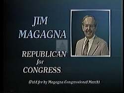 ["In a political TV ad for his 1994 presidential campaign, Republican Jim Magagna persistently advocated for healthcare reform across various Wyoming settings. The ad primarily showcased Magagna speaking fervently against employer healthcare mandates, emphasizing patient-focused and affordable solutions. Scenes alternated between Magagna addressing attentive audiences and speaking directly to the camera, underlining his commitment to reform without overburdening small businesses."]