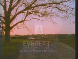 ["In the 1994 political TV ad, Republican candidate Terry Everett is depicted repeatedly in Congress, steadfastly advocating for fiscal responsibility, political and ethical reforms, and the protection of social programs. Scenes show him passionately speaking and displaying leadership qualities, symbolizing his commitment to effective governance and public service."]