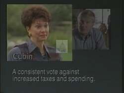 ["In the 1994 Republican presidential campaign ad, Barbara L. Cubin presents herself as a strong advocate for fiscal conservatism, emphasizing her opposition to taxes. The ad juxtaposes her with Bob Schuster, labeling him a supporter of higher taxes and a liberal spender. The ad frames Cubin as the wise choice for voters who value fiscal responsibility."]