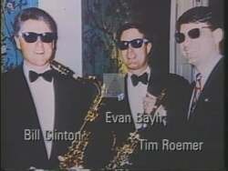 ["In Richard Burkett's 1994 presidential campaign TV ad, three politicians are depicted as dishonest and insincere, using a tune to symbolize their deceptive appearances. They pretend to be conservative while actually promoting liberal agendas. The ad criticizes their lack of ideological transparency and urges a vote for Burkett, positioning him as the genuine conservative alternative."]