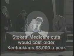 ["In the 1994 presidential campaign ad, Democratic candidate Mike Ward defends Medicare against his opponent Susan Stokes' proposed cuts. The ad portrays Stokes as unsympathetic for criticizing seniors' use of Medicare and advocating for its reduction. Ward's message emphasizes his commitment to protecting Medicare and supporting Kentucky's elderly population."]