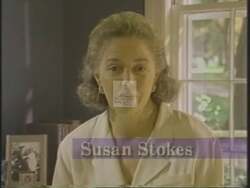 ["In her 1994 presidential campaign ad, Republican candidate Susan B. Stokes fervently supports instituting a balanced budget amendment and implementing term limits for Congress members. Throughout the ad���������s scenes, Stokes emphasizes these policies as essential reforms to prioritize citizens' interests and reduce political careerism in Washington."]