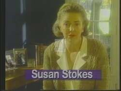["In the 1994 ad campaign, Republican candidate Susan B. Stokes attacks opponent Mike Ward for his support of political perks, emphasizing her commitment to Congress reform. Through multiple scenes, she portrays Ward as deceptive and self-serving, highlighted by grim visuals and critical text overlays. Stokes advocates for accountability and transparency in government."]