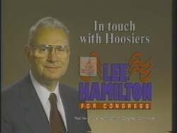 ["In his 1994 presidential campaign ad, Democratic candidate Lee Herbert Hamilton positions himself as a deeply empathetic and concerned leader. The ad features multiple scenes of Hamilton attentively listening to a diverse array of Hoosiers, indicating his strong connection to and genuine care for the community's needs and issues. This consistent display underscores his commitment to being an engaged and understanding leader."]