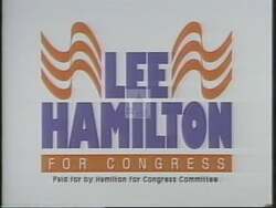 ["In his 1994 presidential campaign ad, Democratic candidate Lee Herbert Hamilton strongly positions himself as a champion of fiscal prudence and efficient government. The ad showcases him advocating for reduced government spending and engaging with constituents, consistently reflecting his dedication to Hoosier values. Scenes depict him speaking confidently, voting in Congress, and interacting in town halls, underscoring his commitment to financial responsibility."]