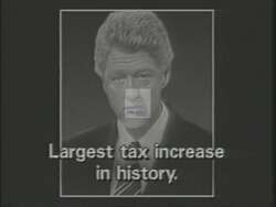 ["The 1994 political TV ad for Ron Lewis contrasts opponent Joe Prater with Bill Clinton, highlighting themes of tax increases and corruption. Employing a critical tone, the ad visually links Prater to Clinton, using on-screen text and images to emphasize their shared policy failures and urging viewers to vote for Lewis."]