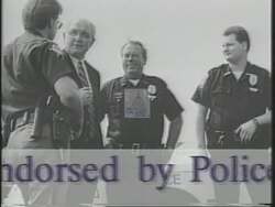 ["In his 1994 campaign ad, Democratic candidate Joe Prather emphasizes his unwavering commitment to Kentucky's local values and integrity. Prather, confidently addressing supporters in various settings, highlights his dedication to supporting local tobacco farmers, his refusal to take PAC money, and his endorsements by police. The ad effectively showcases his strong local roots and determination."]