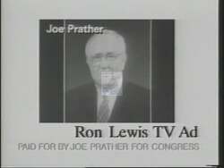 ["In the 1994 presidential campaign ad, Democratic candidate Joe Prather emphasizes his conservative credentials and criticizes his opponent, Ron Lewis, for utilizing out-of-state special interest funds. The ad features text detailing Prather's political stance and scenes where he passionately speaks against a backdrop of American flags, earnestly addressing community concerns and condemning negative campaigning funded by external interests."]