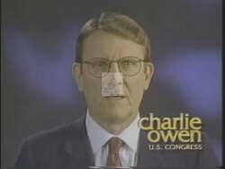 ["In his 1994 campaign ad, Democratic candidate Charles L. Owen emphasizes his commitment to tough crime policies. Throughout the ad, Owen appears in various professional settings, speaking with a stern and serious demeanor. He passionately advocates for stricter crime measures, ensuring public safety, and increasing police presence."]