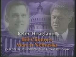 ["In Jon Lynn Christensen's 1994 presidential campaign ad for the Republican Party, scenes likely emphasize his opposition to tax increases and controversial policies, although specific details of the video content are not accessible. The ad frames Christensen as a critical voice against political figures supporting these measures."]