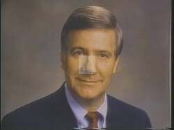 ["In the 1994 campaign ad, Republican candidate Doug Bereuter passionately addresses voters, emphasizing his dedication and leadership. Seen interacting with Nebraskan voters at a town hall, Bereuter channels deep commitment and keen listening skills. The ad positions him against the \"longstanding liberal control\" in the House, showcasing his contrasting political stance."]