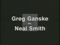 ["The 1994 political ad for Republican candidate John Greg Ganske features a series of debates with opponent Neil Smith. The ad emphasizes Ganske's support for reforms and highlights significant differences in their stances on major issues such as the budget, term limits, the death penalty, and congressional pay raises, showcasing Ganske as a candidate in touch with necessary changes, in contrast to Smith."]