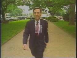 ["The 1994 political TV ad for Steve LaTourette portrays his opponent Eric Fingerhut as deeply conflicted over supporting President Clinton's significant tax increase. The ad repeatedly shows Fingerhut in various stages of concern and deliberation in legislative settings, emphasizing his hesitancy and final decision to support the controversial tax policy."]