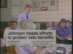 ["In the 1994 campaign ad, Democratic candidate Tim Johnson passionately advocates for South Dakota���������s interests, emphasizing bipartisan leadership and local dedication. Throughout various scenes, Johnson addresses both constituents and Congress, demonstrating commitment and strong leadership, punctuated by his confident demeanor and assertive gestures aimed at ensuring South Dakota���������s voices are heard."]