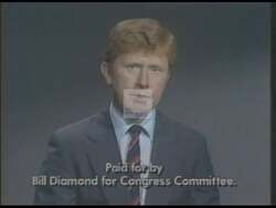 ["In his 1994 political ad, Democratic candidate William G. Diamond confidently promoted job creation and economic growth plans for Maine, appealing directly to voters with a determined, optimistic message. The ad featured scenes of Diamond speaking passionately in various settings, including rallies and office environments, underscoring his commitment to Maine���������s future."]