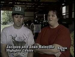 ["In the 1994 Independent Party presidential campaign ad, Bernie Sanders passionately advocates for the rights and needs of dairy farmers. He addresses various audiences, emphasizing the unique challenges dairy farmers face separate from the broader industry. Sanders' fervent advocacy highlights ongoing misconceptions and defensive stances necessary within industry forums and town hall meetings."]