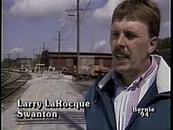 ["In the 1994 political TV ad for Bernie Sanders, various speakers commend Bernie for his effectiveness and strong character. They stress the significant loss his potential departure would represent, highlighting his invaluable contributions and solid performance. The ad focuses on showcasing Sanders as an irreplaceable leader with a commendable track record."]