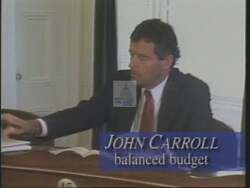 ["In his 1994 presidential campaign ad, Republican John Carroll emphasized economic reform, job creation, and bipartisan leadership. Scenes depicted him speaking confidently at various venues, embodying dedication to Vermont-style reforms and hard work. Clips at construction sites highlighted his entrepreneurial background and commitment to progress, encapsulating his journey and legislative achievements."]