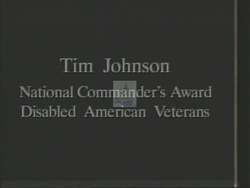 ["In the 1988 political TV ad, Vietnam veteran passionately defends Democratic presidential candidate Tim Johnson, countering Dave Volk's misleading criticisms. The veteran addresses the camera directly, underscoring Johnson's integrity and commitment to veterans' issues, effectively bolstering Johnson's image and appealing to voter's sense of honor and fairness."]