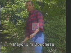 ["The 1988 political ad for Jim Donchess emphasizes his dedication to enhancing education, enacting anti-drug policies, and managing finances responsibly. Various scenes show Donchess in classrooms and offices, advocating educational reform and fiscal prudence, reflecting his commitment to community improvement. The ad underscores his readiness for effective congressional leadership."]