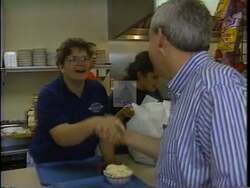 ["In Bill Price's 1992 political TV ad, he passionately emphasizes the importance of family values within the legislative process. Throughout various campaign speeches, he persistently addresses economic concerns while advocating for family-focused assessments in Congress. Price's commitment to prioritizing family impact in legislative decisions is a central theme, highlighted by his earnest demeanor at the podium."]