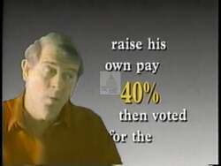 ["In the 1994 campaign ad for Bob Barr, the ad emphasizes contrasts between Barr and Buddy Darden. Using split images and text, it showcases Dardens policies on pay raises and tax increases against Barrs ethical pledges and fiscal conservatism. The ad appeals to voters by highlighting Barr as a trustworthy, principled alternative."]