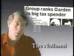 ["The 1994 political TV ad for Republican Bob Barr targets his opponent Buddy Darden by portraying him as a reckless spender. It features multiple frames showing Darden next to negative financial statistics and aligns him unfavorably with President Bill Clinton. Text and images in the ad criticize Dardens spending habits, suggesting he is one of Congresss top spenders, with reactions from displeased taxpayers. The ad aims to frame Darden negatively in the eyes of fiscal conservatives."]