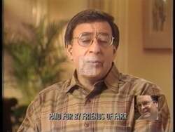 ["In his 1994 political ad, Democratic candidate Sam Farr promotes his congressional successes and leadership qualities. Scenes display Farr passionately speaking at podiums, engaging with diverse constituents, and illustrating his commitment to education, agriculture, safety, and economic growth. The ad reinforces his effective, dedicated service and readiness for re-election."]