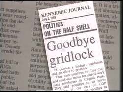 ["The 1994 campaign ad for Democratic Party candidate Duke DeTremble showcases his confident demeanor and leadership qualities through a series of scenes. These include him addressing enthusiastic crowds at rallies, engaging with supporters, and discussing policy plans, all against a backdrop of American flags and campaign banners emphasizing his dedication to defense, environment, and education. His promise of committed public service is evident throughout the advertisement."]