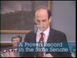 ["In his 1994 campaign ad, John Elias Baldacci showcases his hands-on leadership style in bustling kitchen scenes, demonstrating his commitment to quality and effective management. The ad also highlights his robust jobs plan and success in the Senate, reinforcing his dedication to community values and personal connection within local business settings."]