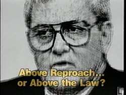 ["This political TV ad, from Maurice Dudley Hinchey's 1994 presidential campaign, portrays a county lawmaker embroiled in ethical controversies involving a questionable warehouse sale. It highlights scenes of the lawmaker defending himself amid widespread criticism and legal scrutiny for conflict of interest and lack of transparency in government dealings."]