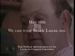 ["The 1994 political ad for Republican candidate Frank D. Lucas emphasizes strong bipartisan support, showcasing various individuals expressing admiration and endorsement for Lucas's capabilities and leadership. The intention is to portray Lucas as a unifying figure capable of garnering cross-party respect and collaboration in his presidential campaign."]