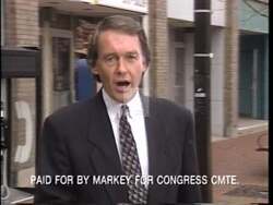 ["The 1994 political ad for Democratic Party candidate Ed Markey aggressively highlights his commitment to stopping the importation of Chinese assault rifles into the United States. Featuring intense visuals of these weapons being fired, including at the White House, the ad underscores a strong national security and public safety message. Markey is portrayed as a decisive leader, determined to protect American streets from the dangers of illegal arms."]