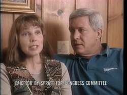 ["John McKee Spratt's 1996 campaign ad emphasizes the importance of student loans for middle-class families' educational aspirations. Featuring various scenes of concerned parents discussing fears about potential student loan cuts affecting their children's futures, the ad effectively underscores Spratt's advocacy for education in South Carolina."]
