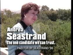 ["The 1996 political TV ad highlighted the intense debate between Republican Andrea Seastrand and Democrat Walter Capps, focusing on key issues such as budget, immigration, and taxes. The ad presented a clear contrast between Seastrand's conservative viewpoints and Capps' liberal policies, emphasizing their stark ideological differences in the congressional race."]