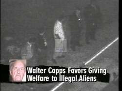 ["In the 1996 political ad for Andrea H. Seastrand, scenes depict American families and citizens expressing concern over government spending, immigration, and welfare policies. The ad attacks Walter Capps for allegedly supporting welfare benefits for illegal immigrants, framing this as a national security and economic issue. The ad aims to resonate with viewers' economic fears and national pride."]