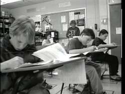 ["Walter H. Capps 1996 campaign ad highlights the detrimental impact of Republican-proposed education budget cuts. Depicted through scenes of troubled parents, frustrated teachers, and struggling students, the ad critiques Newt Gingrich and Congresswoman Andrea Seastrand's records on slashing funding. Text visuals emphasize the loss of $10 billion in student loans and 50,000 teacher positions, urging viewers to consider these significant educational setbacks."]