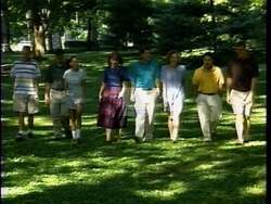 ["In her 1996 political TV ad, Republican candidate Anne Meagher Northup confidently presents her political views and leadership qualities. Across various scenes, Northup passionately addresses the public and the camera from a podium, surrounded by supportive crowds and American flags. Her speeches emphasize commitment, community engagement, and strong leadership, underlining her readiness to drive legislative changes."]