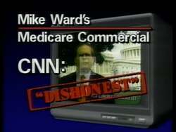 ["In the 1996 campaign ad for Anne Meagher Northup, visuals depict her opponent, Mike Ward, in various settings but primarily focus on criticizing his Medicare policies. The ad juxtaposes scenes of Ward looking concerned and speaking insincerely with critical text overlays. CNN challenges the honesty of his campaign's Medicare ads."]
