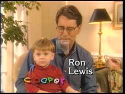 ["In the 1996 political TV ad, Republican Ron Lewis is depicted advocating for the well-being of future generations. Repeatedly shown alongside a young boy named Cooper, Lewis emphasizes his commitment to policies focused on the future rather than present political gains. The settings include cozy, domestic and outdoor environments."]