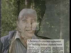 ["The political ad criticizes Helen Chenoweth for opposing policies like student loans and minimum wage, while also highlighting her forgetting a significant personal loan. The ad contrasts these positions with Dan Williams, likely portraying him as a supporter of such policies, aiming to frame Chenoweth negatively on issues of economic support and personal integrity."]