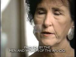 ["The 1996 campaign ad for Democratic candidate Helen Chenoweth highlights the plight of an elderly man grappling with the loss of his pension due to corporate bankruptcy and mismanagement. Through sequential somber visuals of the man surrounded by financial documents and empty wallets, the ad emphasizes the emotional and financial toll of pension insecurity, portraying him as a victim of corporate betrayal and underscoring the need for legislative reform to protect retirees."]