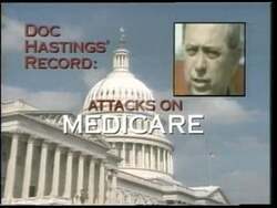 ["In the 1996 political TV ad, Democratic candidate Rick Locke assertively presents his solutions, contrasting them with opponent Doc Hastings. Locke criticizes Hastings��������� policies, blaming them for negative impacts, while advocating for a balanced budget and agricultural growth, positioning himself as the favorable choice for progress and stability."]