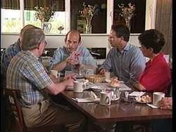 ["The 1996 political TV ad for John Elias Baldacci, Democratic Party candidate, centers on healthcare reform. Baldacci is seen advocating for continuous healthcare coverage and insurance security irrespective of job status, emphasizing the need for policies that support Maine residents through job transitions. The emphasis is on ensuring \"Healthcare for All\" as he addresses diverse audiences."]