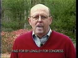 ["In his 1996 presidential campaign ad, James Bernard Longley, set against scenic Maine backdrops and patriotic symbols, addresses voters directly with a tone of determination and sincerity. Defending his record against opponents' attacks, Longley appears weary yet resolute, repeatedly expressing frustration over negative campaigning and earnestly appealing for voter support."]
