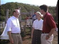 ["In the 1996 political TV ad for Republican candidate James Bernard Longley, a middle-aged Maine resident earnestly speaks into the camera from a cozy, well-lit living room. He passionately endorses Congressman Jim Longley, emphasizing his support and the trust the local community places in Longley's leadership and vision."]