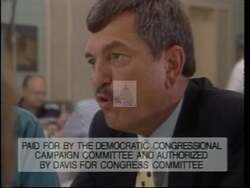 ["In the 1996 presidential campaign ad, Democratic candidate Martin James Davis passionately emphasizes his commitment to honoring America's obligations to veterans and the elderly. Through multiple scenes, he discusses the importance of protecting Social Security, Medicare, and maintaining familial respect, while gesturing emphatically in front of American flags and an attentive crowd."]