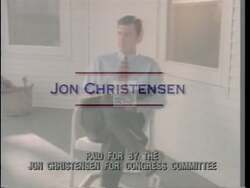 ["The 1996 political ad for Jon Lynn Christensen features him passionately advocating for traditional local values across various rural Nebraska settings. He emphasizes improving budgeting, tax policy, education, and safety, projecting an image of dedication to fiscal responsibility and rural American values, aiming to resonate strongly with voters in Nebraska."]
