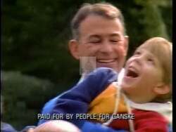 ["The 1996 political TV ad for John Greg Ganske highlights contrasts between his conservative policies and opponent Connie McBurney's stances. Using split-screen comparisons, issue charts, and text overlays, the ad emphasizes Ganske's support for key conservative issues, aiming to persuade voters in Iowa by clearly distinguishing between the candidates' ideologies."]